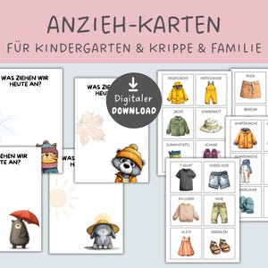 Dressing cards for the wardrobe, routine cards for children, routine cards for clothing, dressing cards for kindergarten, picture cards for clothing, learning cards