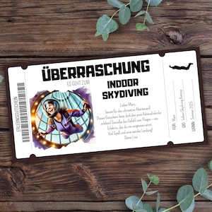 Gutschein Indoor Skydiving, Gutschein Skydiving zum Ausdrucken, Gutschein zum Gestalten, Geschenkgutschein, Erlebnisgutschein