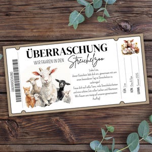 Petting zoo voucher to print, zoo, zoo visit, animal park, voucher for a trip to the petting zoo, animal park voucher to design