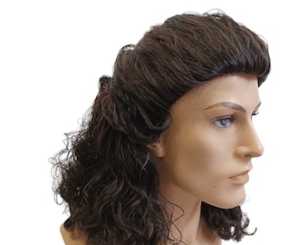 Jack Burton Brown long wavy Mullet men s  Wig