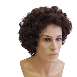 Roman Male  Dark Brown Curly Wig