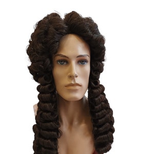 Regency period Male Brown Curly Wig