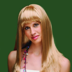 Long Blonde hair wig with fringe