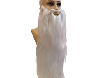 Druid Long Straight White Beard 70 cm or 27"