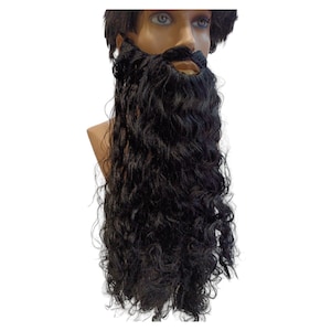 Epic Hero&#39;s Majestic Beard Black Long Curly   Beard
