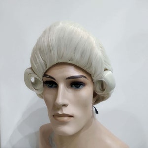 Perruque Marquis Renaissance 1700 blanche pour homme