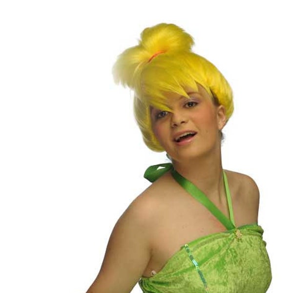 Tinkerbell hada traje amarillo peluca cosplay