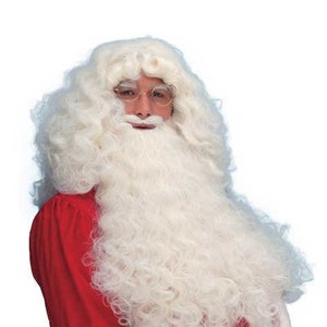 Professional Santa Claus&#39;  Set Wig Beard and eyebrows Ivoire egg white color