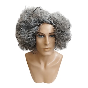 Curly Grey Powdered Wig | Perfect for Historical, Costume, and Mad Scientist Looks