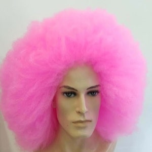 Large Pink Afro  Costume Wig
