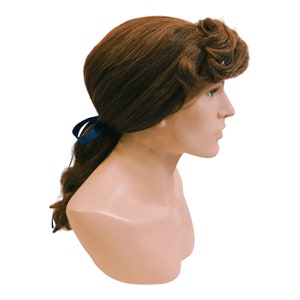Adam noble male long brown wig  with queue