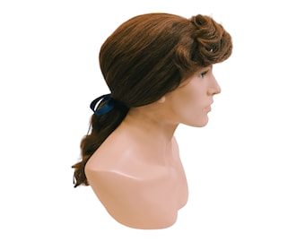 Adam noble male long brown wig  with queue