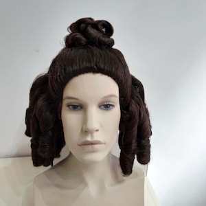 Parrucca Medievale Donna Con Crocchia E Treccia - Stile Tradizionale Per Carnevale E Halloween | Castano - Foto 7