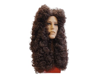 King Luis XIV Dark Brown High Wig Period early 1700 beginning of 18th century
