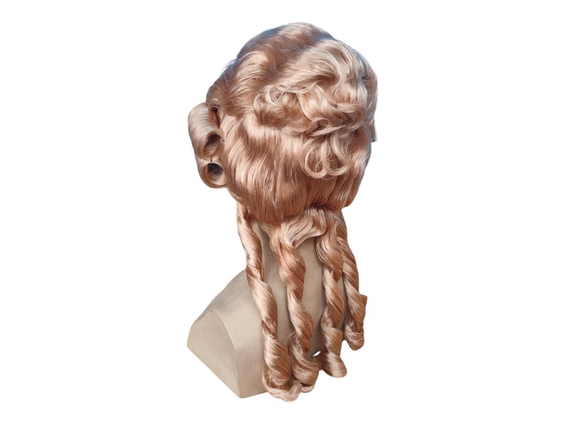 Marie Antoinette-Dirty Blonde Rococo Wig with Elegant Curls and Braids – Customizable for Theatrical and Historical Costumes image 5