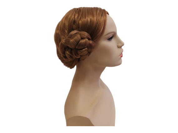 Brown wig with bun cheap