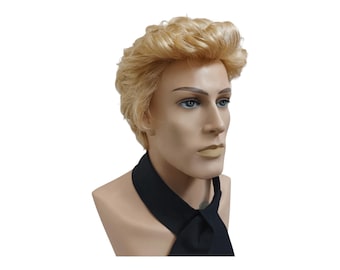 Perruque naturelle Lucien pour homme, longueur moyenne, ondulation - Parfaite pour les pièces de théâtre et les événements costumés