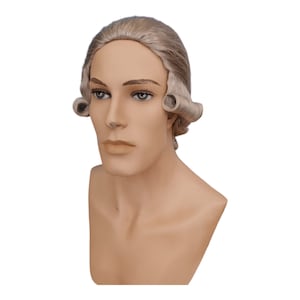 Period 1800 Gray Male Authentic Wig