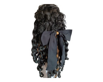 Peruca preta teatral do Capitão Gancho: edição especial inspirada no filme de 1991 com volume de cabelo extra