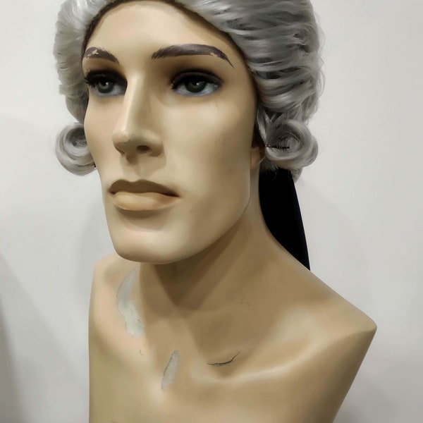 Period 1800 Gray Male Authentic Wig