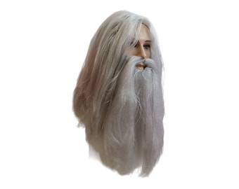 Gray Wizard's Cosplay Costume Long Wig and Beard