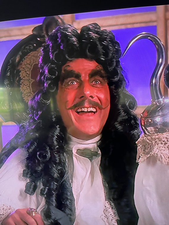 Captain Hook's Theatrical Black Wig: 1991 Movie-inspired Special Edition  With EXTRA HAIR VOLUME 