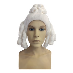 Rococo Period Matt White Powdered Female Wig