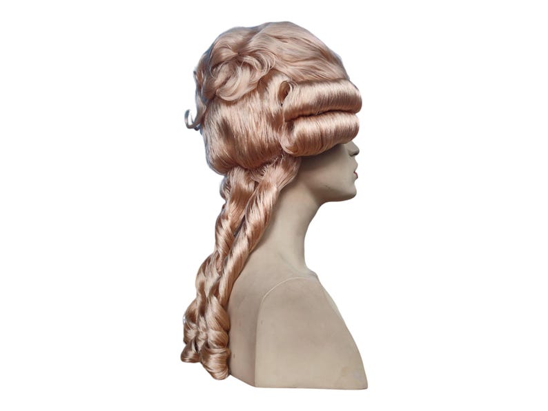 Marie Antoinette-Dirty Blonde Rococo Wig with Elegant Curls and Braids – Customizable for Theatrical and Historical Costumes image 8
