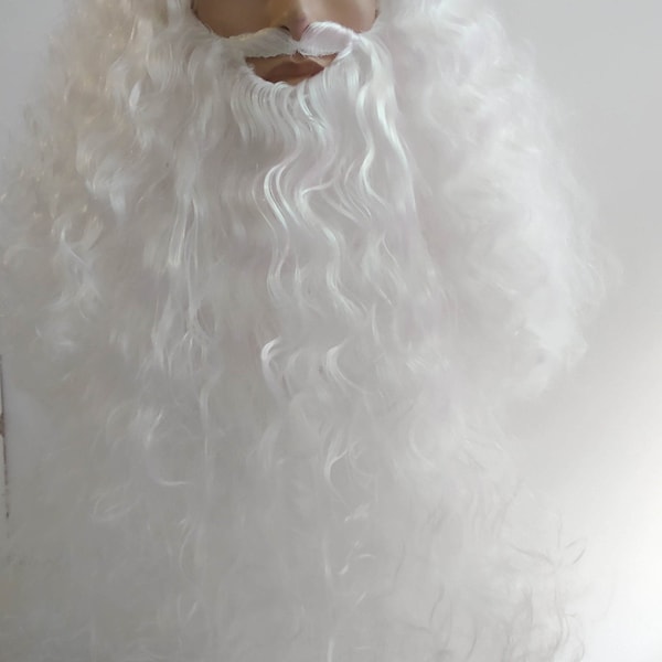 Ensemble professionnel du Père Noël Perruque Barbe et sourcils Couleur blanche