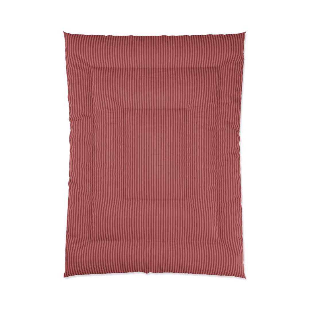 Red/rust Bedding Rust Red Pinstripe Comforter | Striped Bedding Twin Full Queen - Etsy