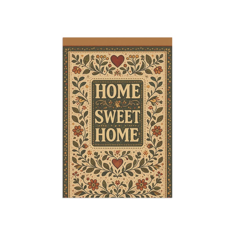 Home Sweet Home Garden Flag | House Banner, Folk Floral Design image 5