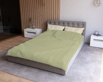 Green Pinstripe Duvet Cover | Microfiber Duvet Cover