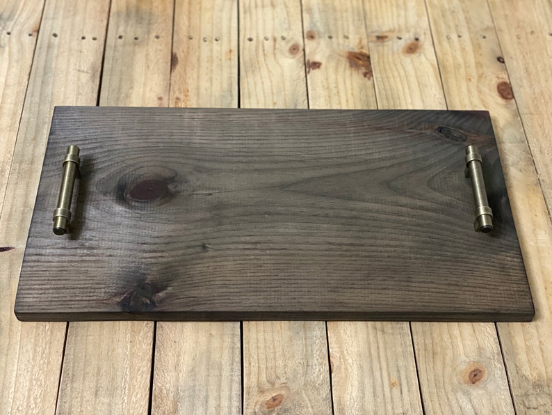 Rustic, Wooden Tray With Handles/ Brass Handles/ Ecofriendly Breakfast