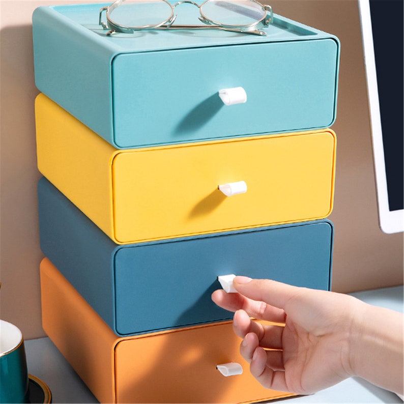 Desk Organizer Desktop Storage Box With Drawers Desk Etsy