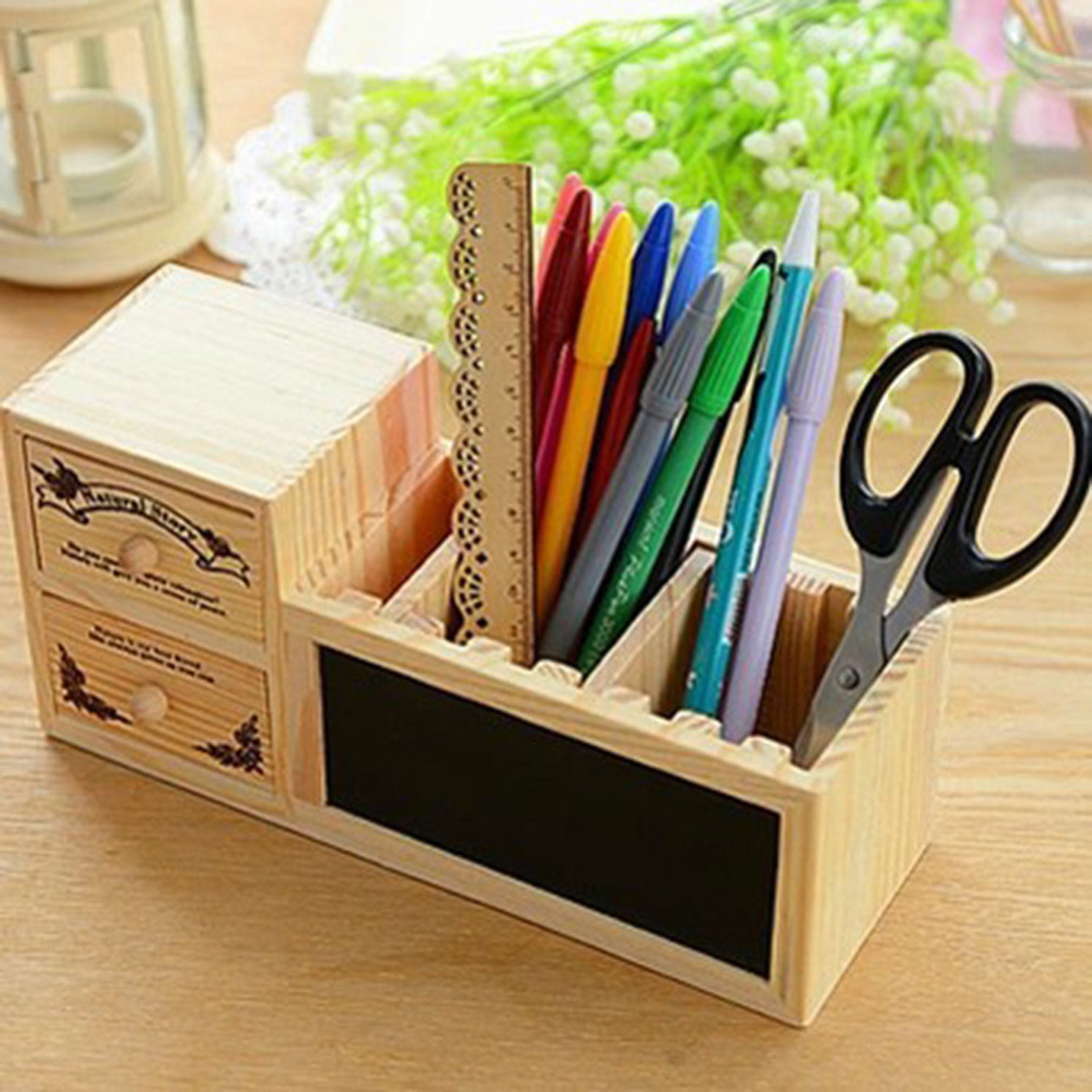 Art Supply Organizer Pen Holder with Chalkboard Whiteboard Etsy