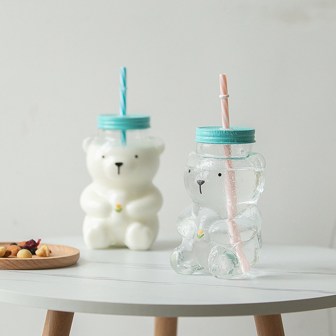 Glass Cup Glass Mug Cute Mug Mason Jar Glass Bear Cup with Etsy