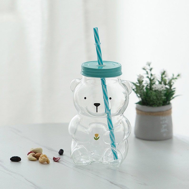 Glass Cup Glass Mug Cute Mug Mason Jar Glass Bear Cup With Etsy