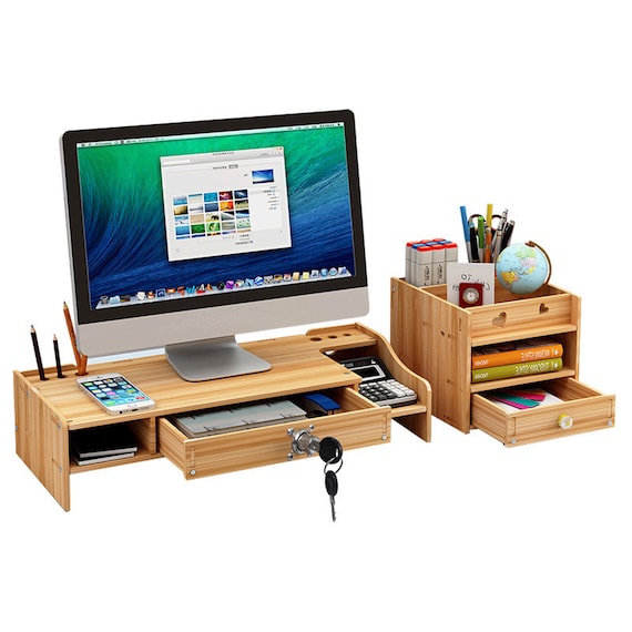 monitor stand desk organiser