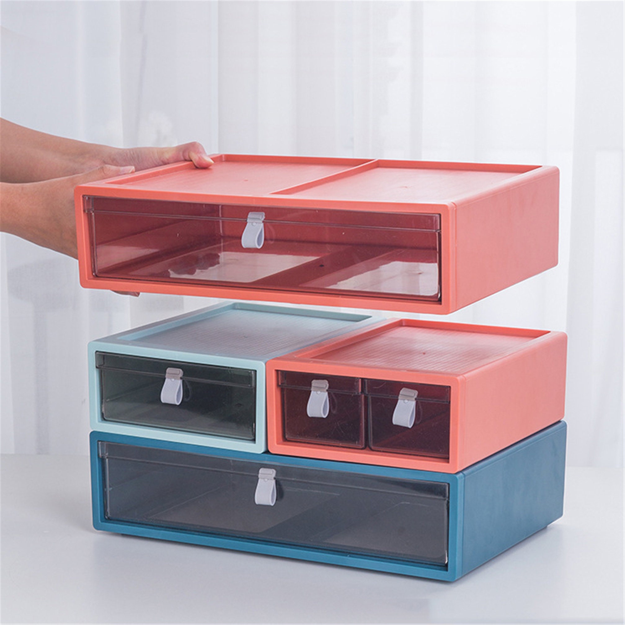 Desktop Organizer with Drawers A4 Papers Storage Pen Holder Etsy