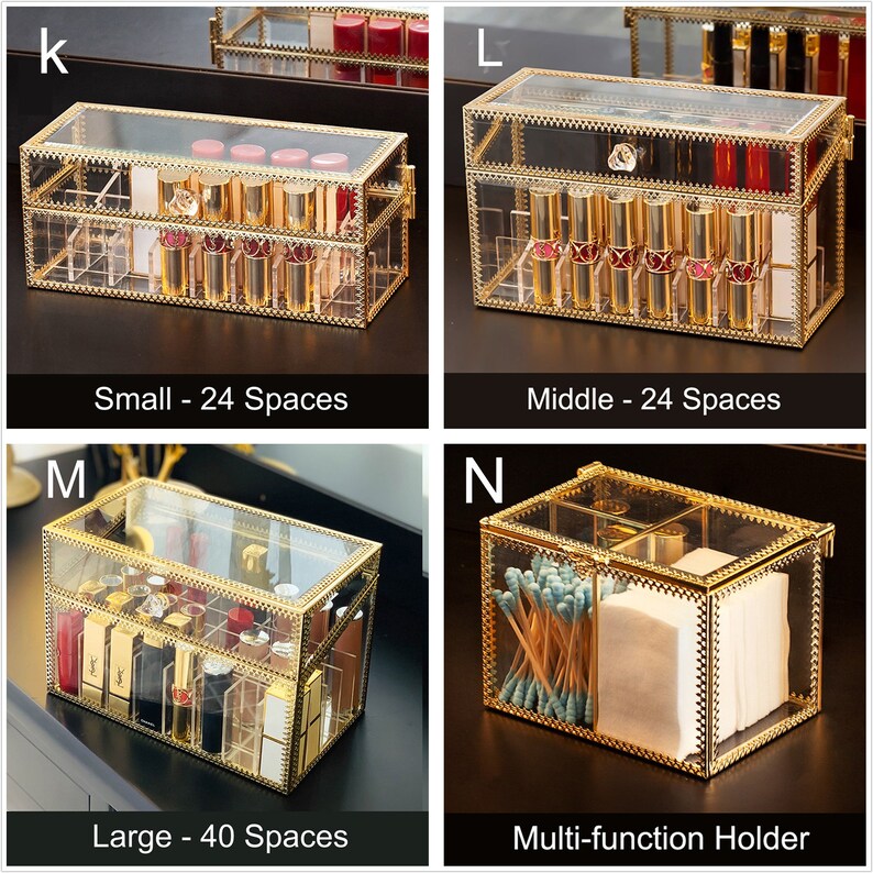 Makeup Organizer for Vanity Cosmetic Storage Golden Vintage Etsy