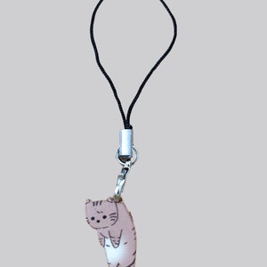 Brown cat, phone charm, kitten, cute cat, hanging cat, charm, dangle cat, brown kitten, cute face cat, charm for phone, lanyard phone, kitty