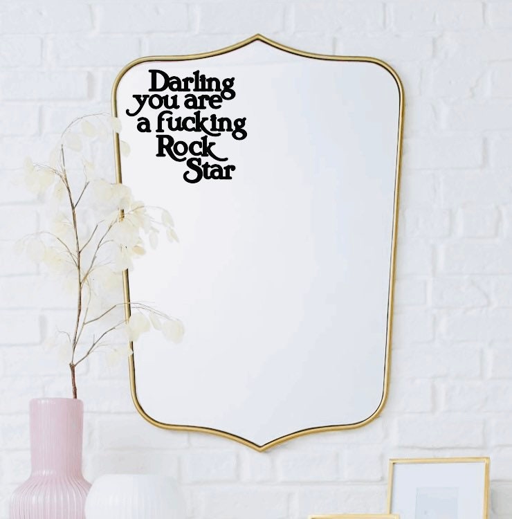 Vinyl Mirror Decal Rockstar Wall Decal Mirror Decor Etsy UK