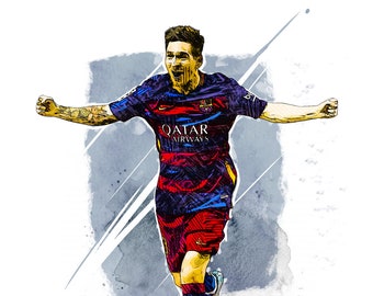 Tekening Messi Etsy