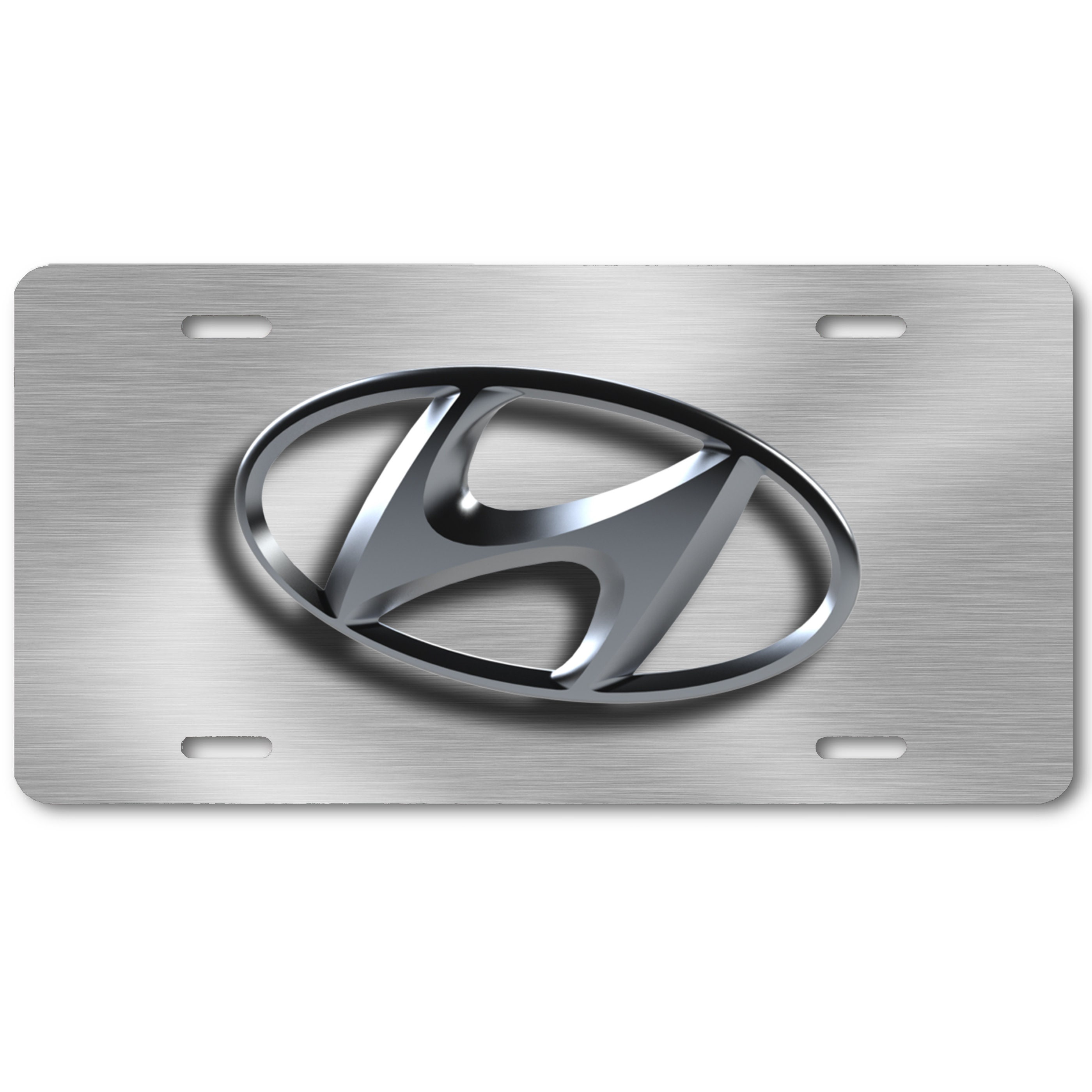 Hyundai 3D-Like Logo on Brushed Steel Aluminum Novelty Art | Etsy