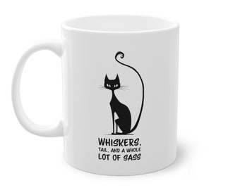 Sassy Black Cat Mug: Minimalist Cat Lover Gift