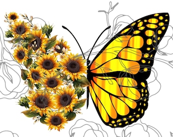 Download Butterfly Sunflower Etsy