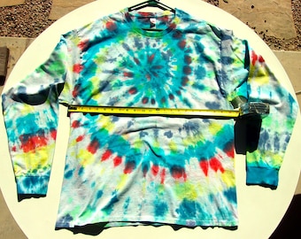 Haines Long Sleeve Tee-shirt Tie Dye Size XL TG XG Hatti Shipping is Included!