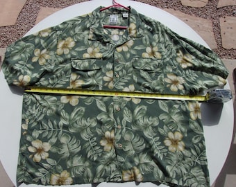 Roundtree and Yorke Aloha Shirt Rayon Size 3X Big Lightly Used Shipping is Included!