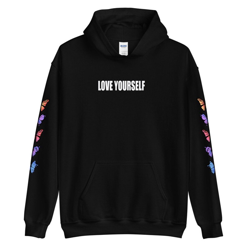 Love yourself black hoodie Clearance