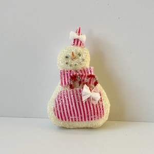 Christmas Snowman in pouch Decoration, 1/12th Scale dollshouse miniatures